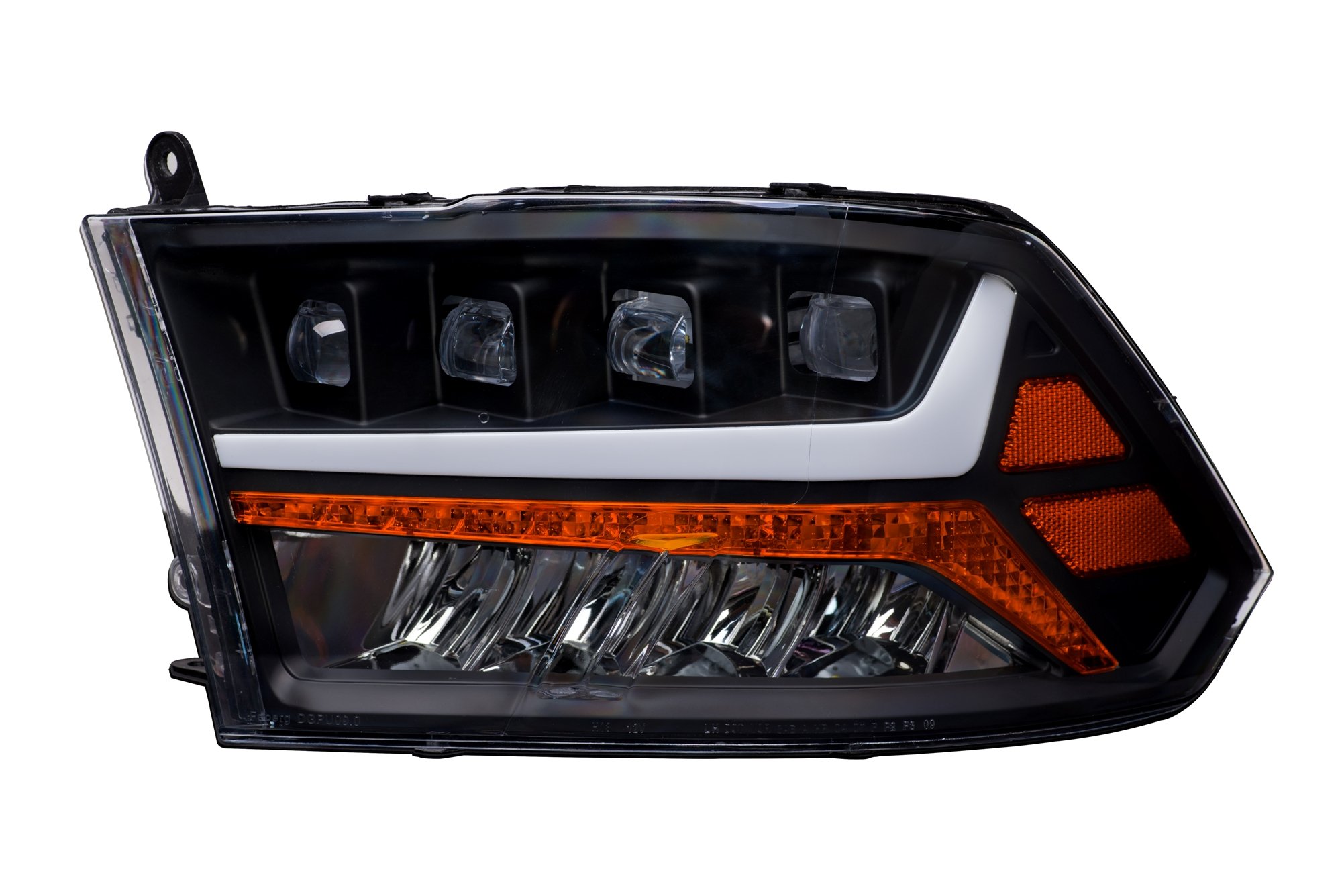 Picture of Alpha Owls 8707487 Full Led Projector Headlights With White Led Light Bar Chrome Amber Fits 2002-2005 Dodge Ram 1500 / 2003-2005 2500 3500