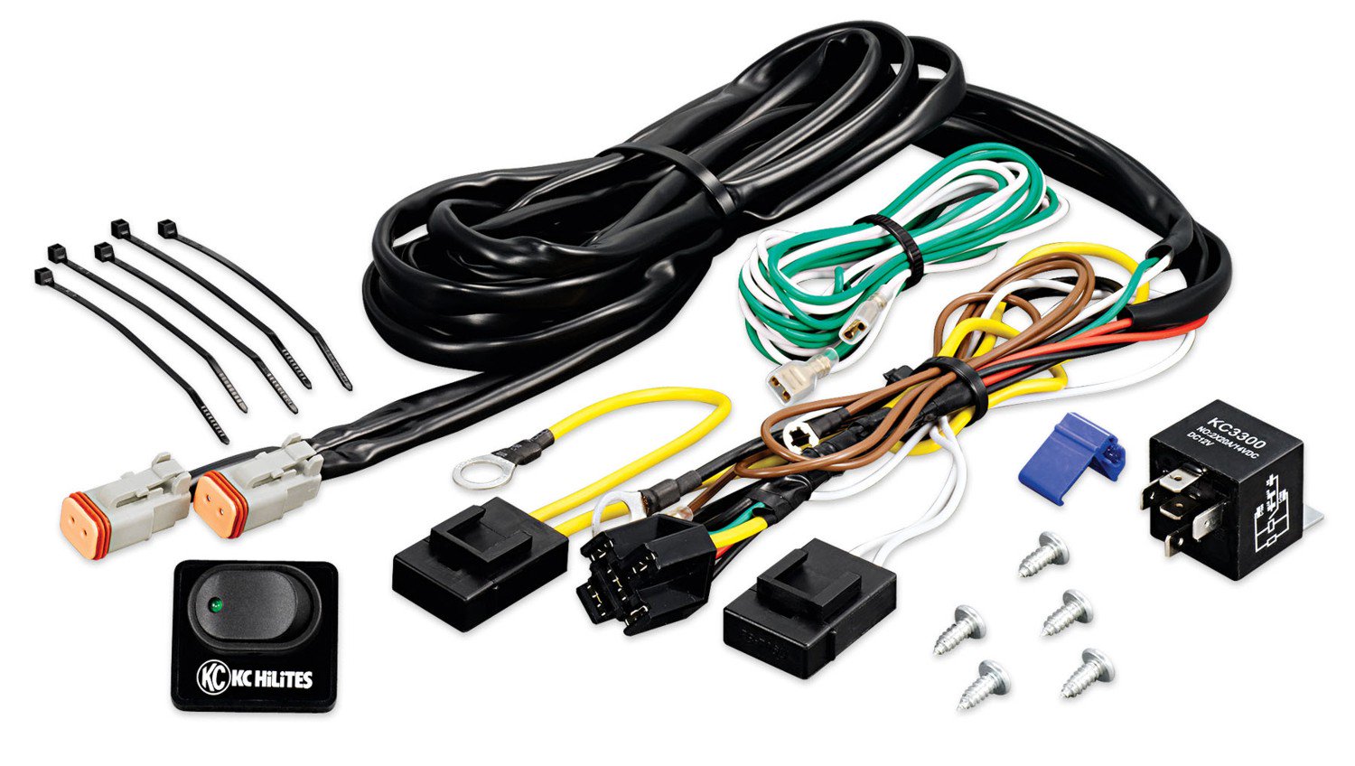 Picture of KC HiLiTES 6311 KC Wire Harness FLEX ERA 3-Pin DT 40A Relay And Rocker Switch