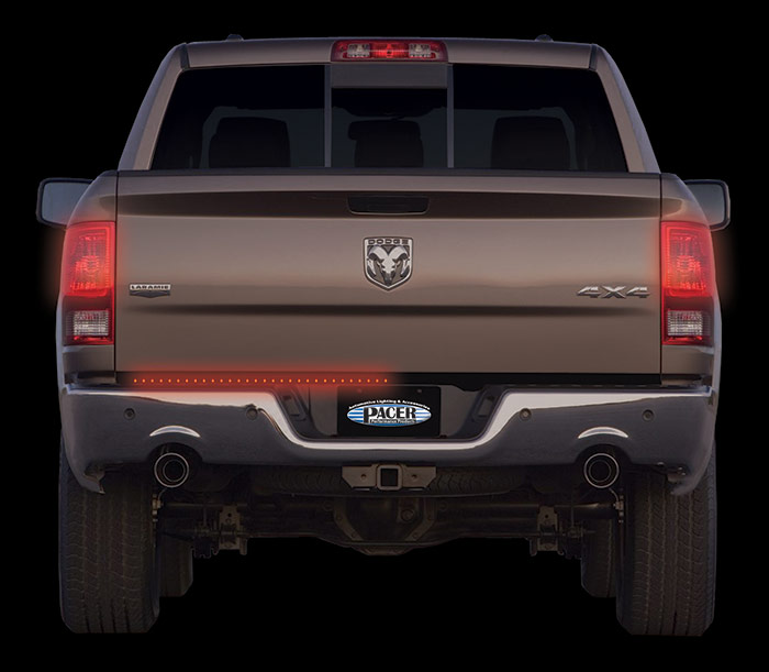 Picture of Pacer Performance 20-801 Bright All Red Universal L.e.d. 60" Light Bar With Running Light, Brake Light, Right Turn Signal And Left Turn Signal Functions ; Mount Neatly Between The Tailgate And Rear Bumper To Add Visibility To Vehicles Following Behind; Fits Most Full-Size Pickup