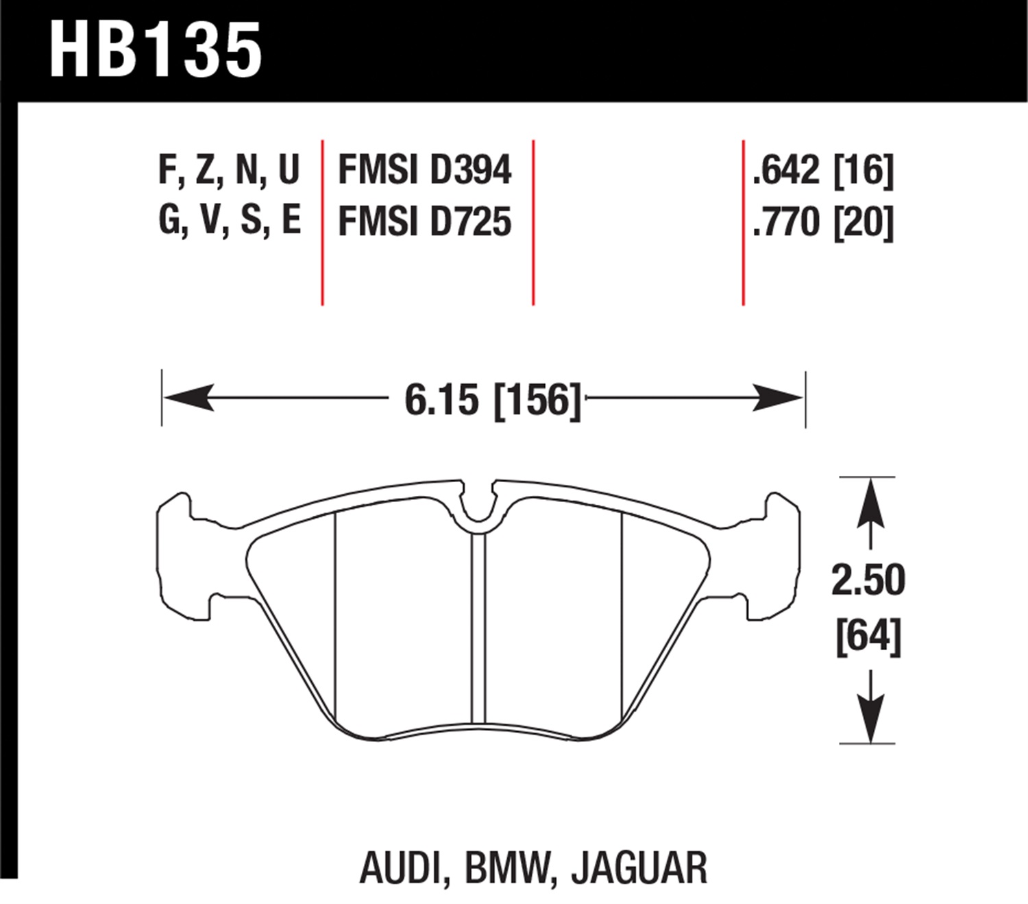 Show details for Hawk HB135EE.760 Blue 42 Disc Brake Pad