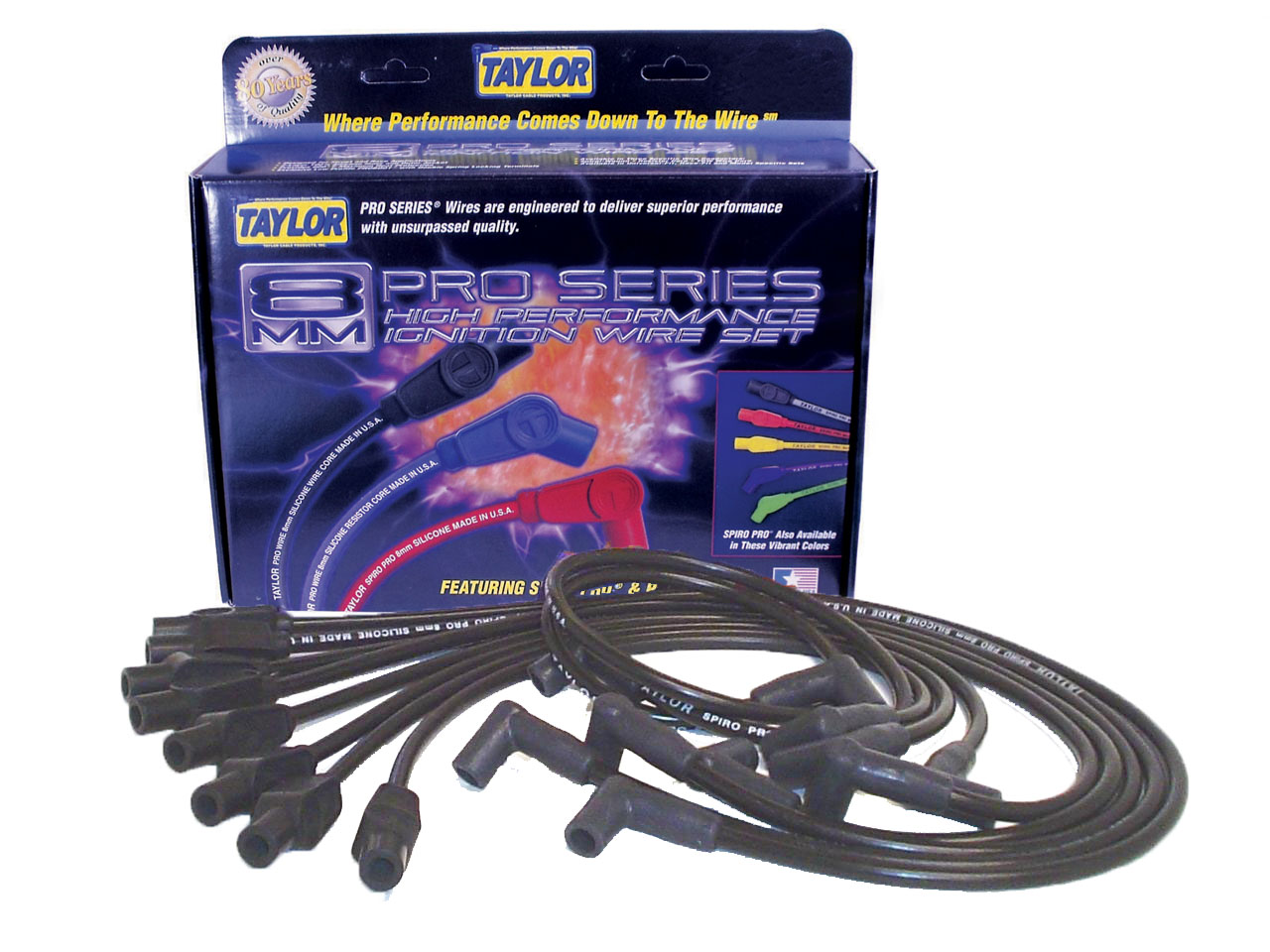 Taylor Made 74037 8mm Spiro Pro Ignition Wire Set Autoplicity