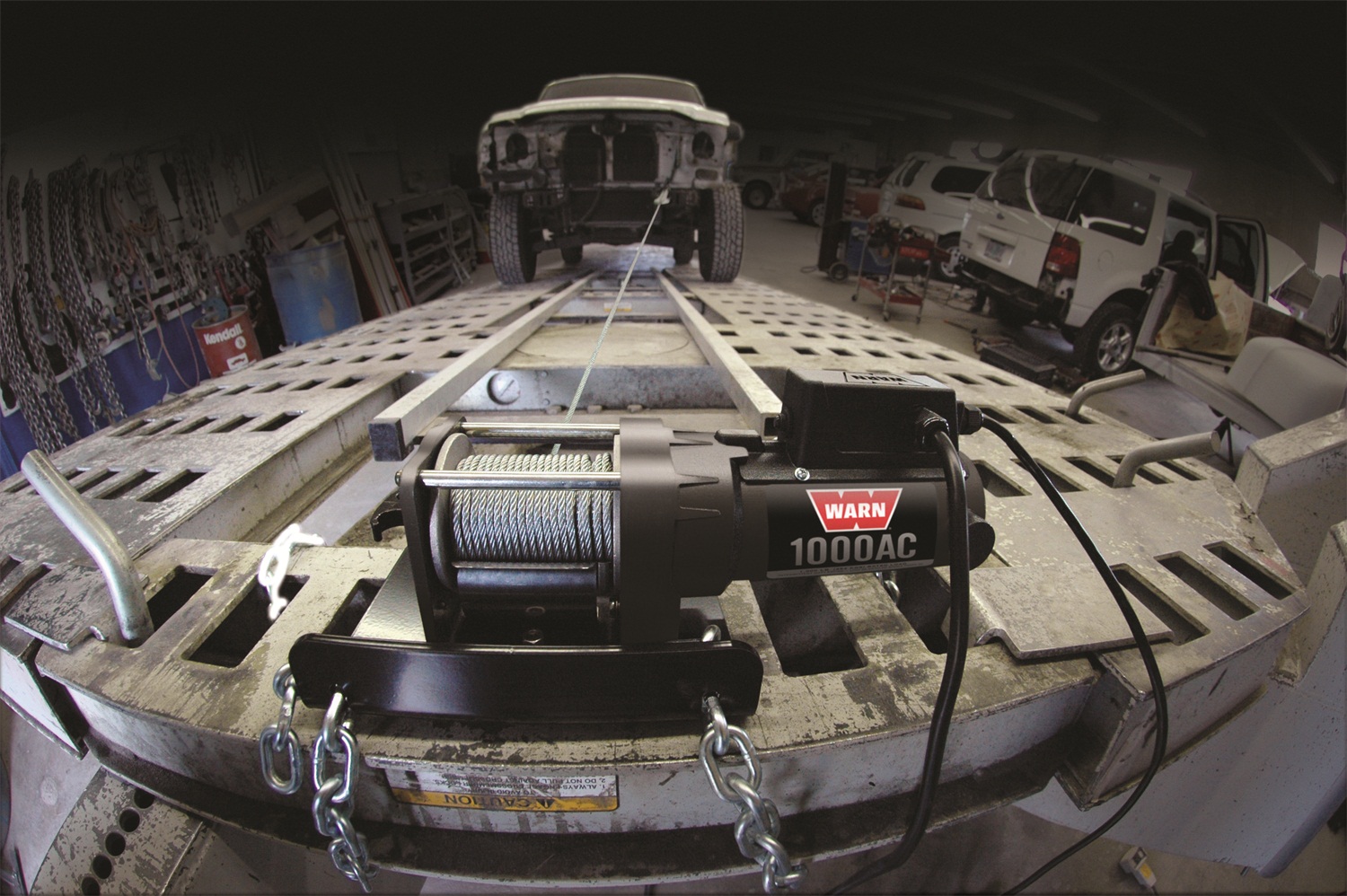 Warn 80010 Portable Utility Winch 120 Volt 1000 Lb Cap 43 Ft Wire Rope
