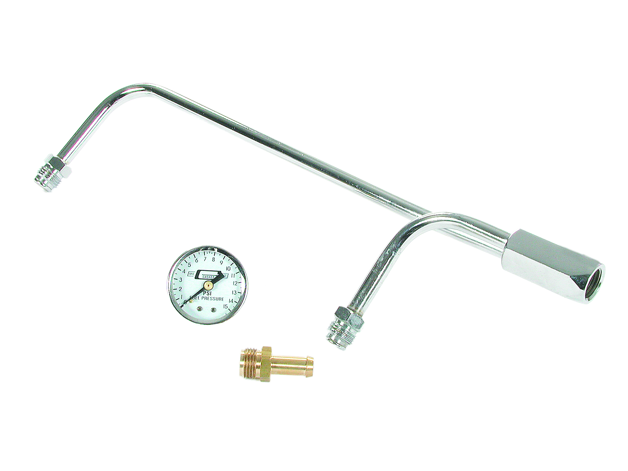 Mr. Gasket Chrome Plated Fuel Lines With Fuel Pressure Gauge Autoplicity