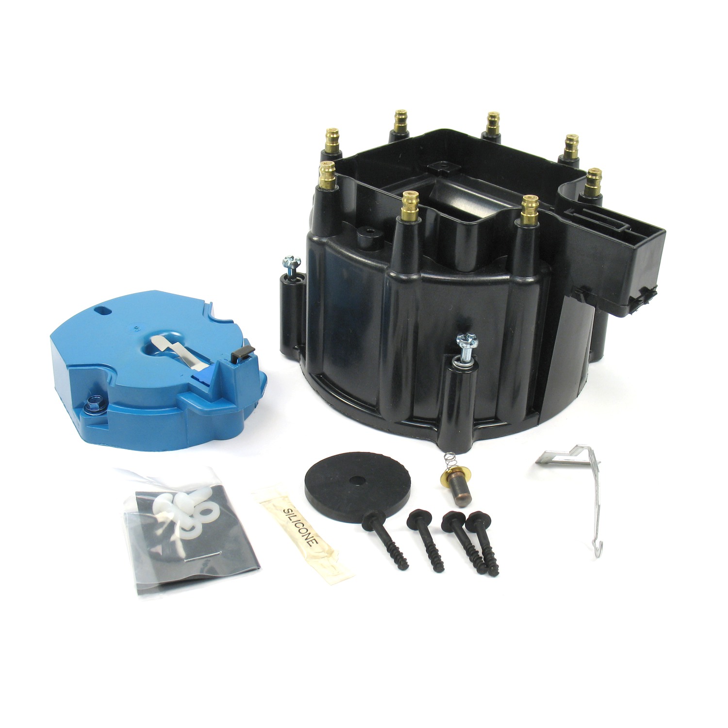 Pertronix D4000 Hei Distr Cap & Rotor Kit Black Autoplicity