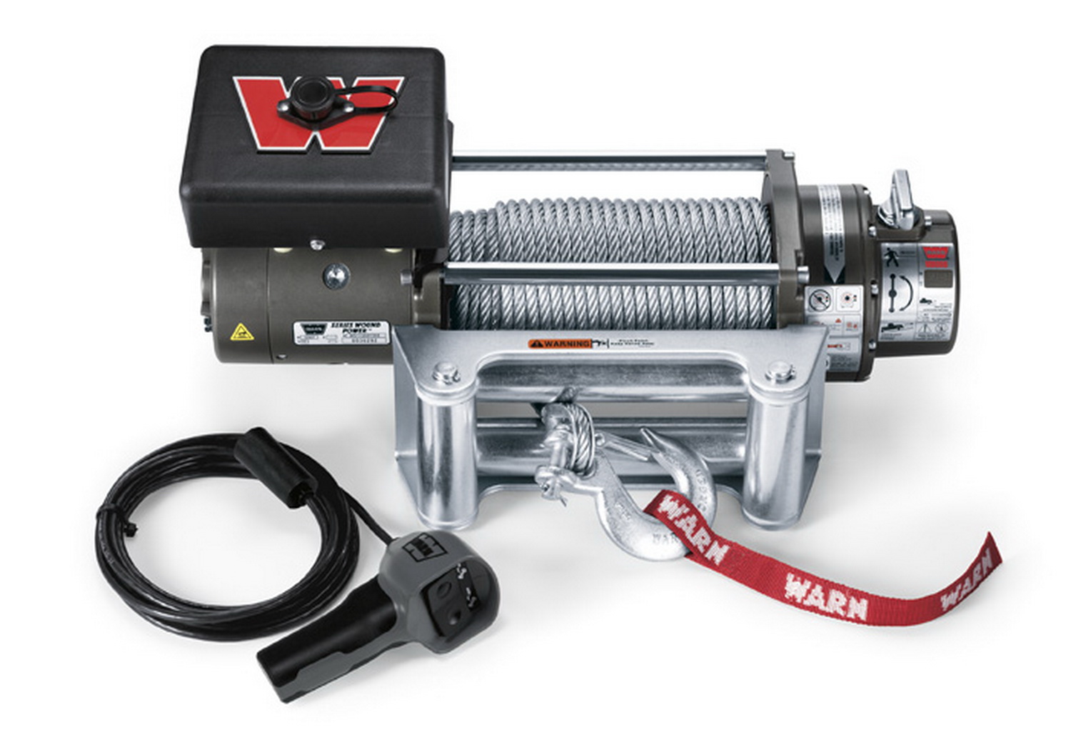 Warn 26502 12 Volt 8000 Lb Cap 100 Ft Wire Rope Roller Fairlead