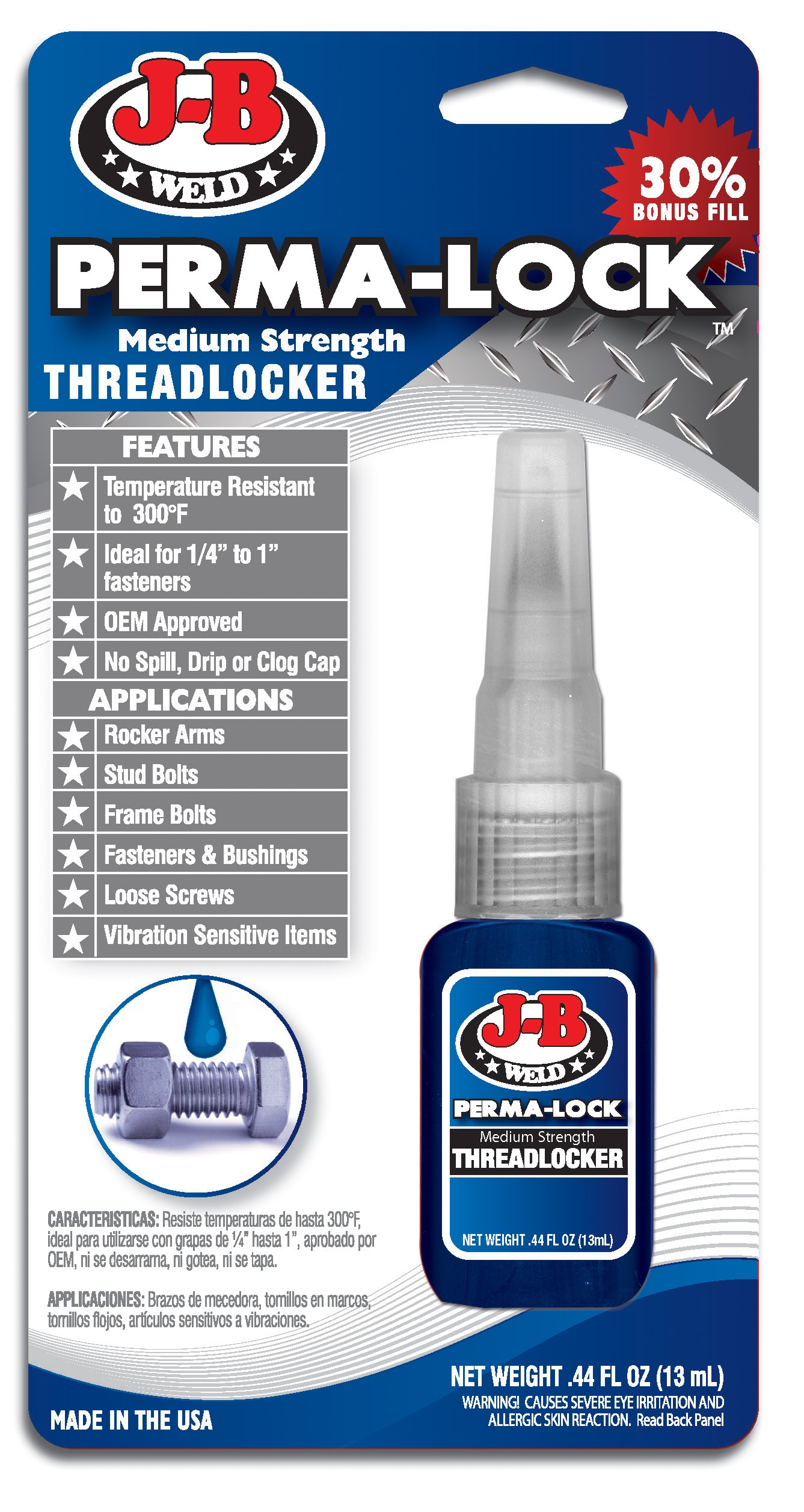 Jb Weld 24213 Thread Locker 13ml Blue Autoplicity