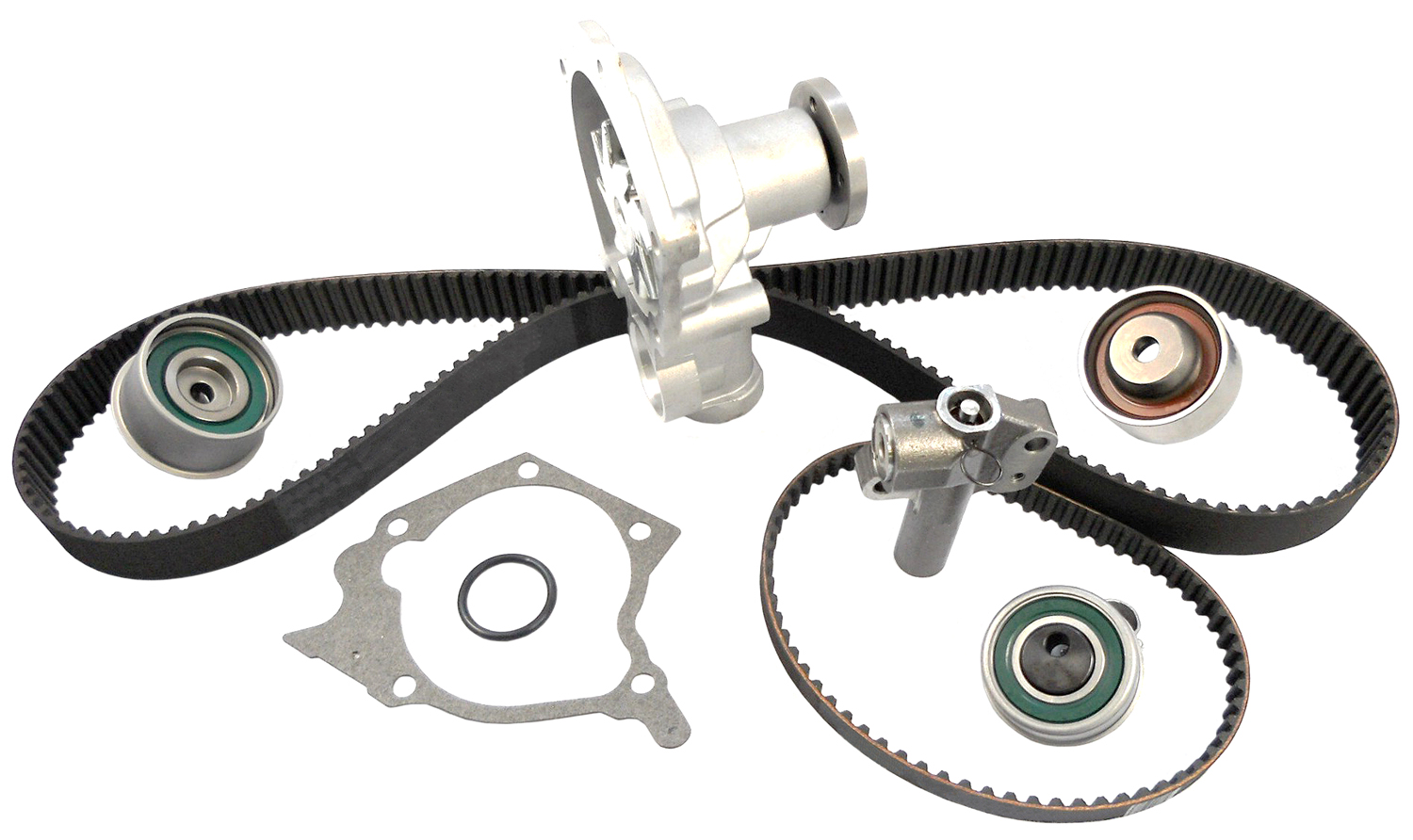 Gates TCKWP313 7 Components (2 Belts, 2 Tensioners, 1 Hydraulic Tensioner, 1 Idler, 1 Water Pump