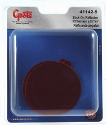 Show details for Grote 41142-5 Stick-On 3" Red Round Tape Reflector