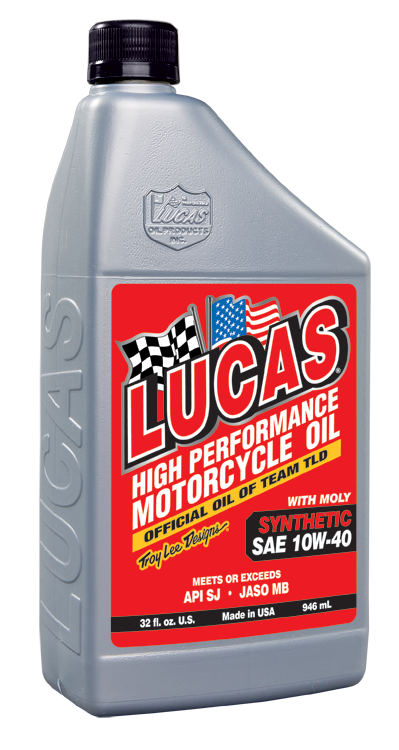 Picture of Lucas Oil 10777 Synthetic Sae 10w-40 W/moly Motorcycle Oil Jaso Mb - Quart