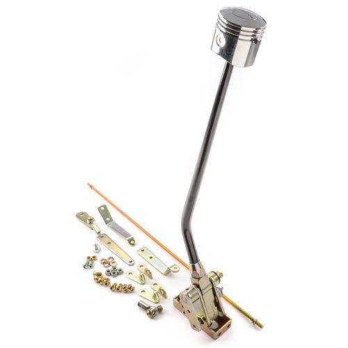 Lokar XFMS6350BPP Black Floor Mount Shifter; 16 In. Lever; Polished