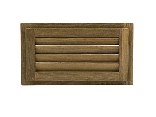 Whitecap Teak Louvered Insert - 6-3/8" X 11-3/16" X 3/4", Wood Vent Cover, Hardware Replacement Part