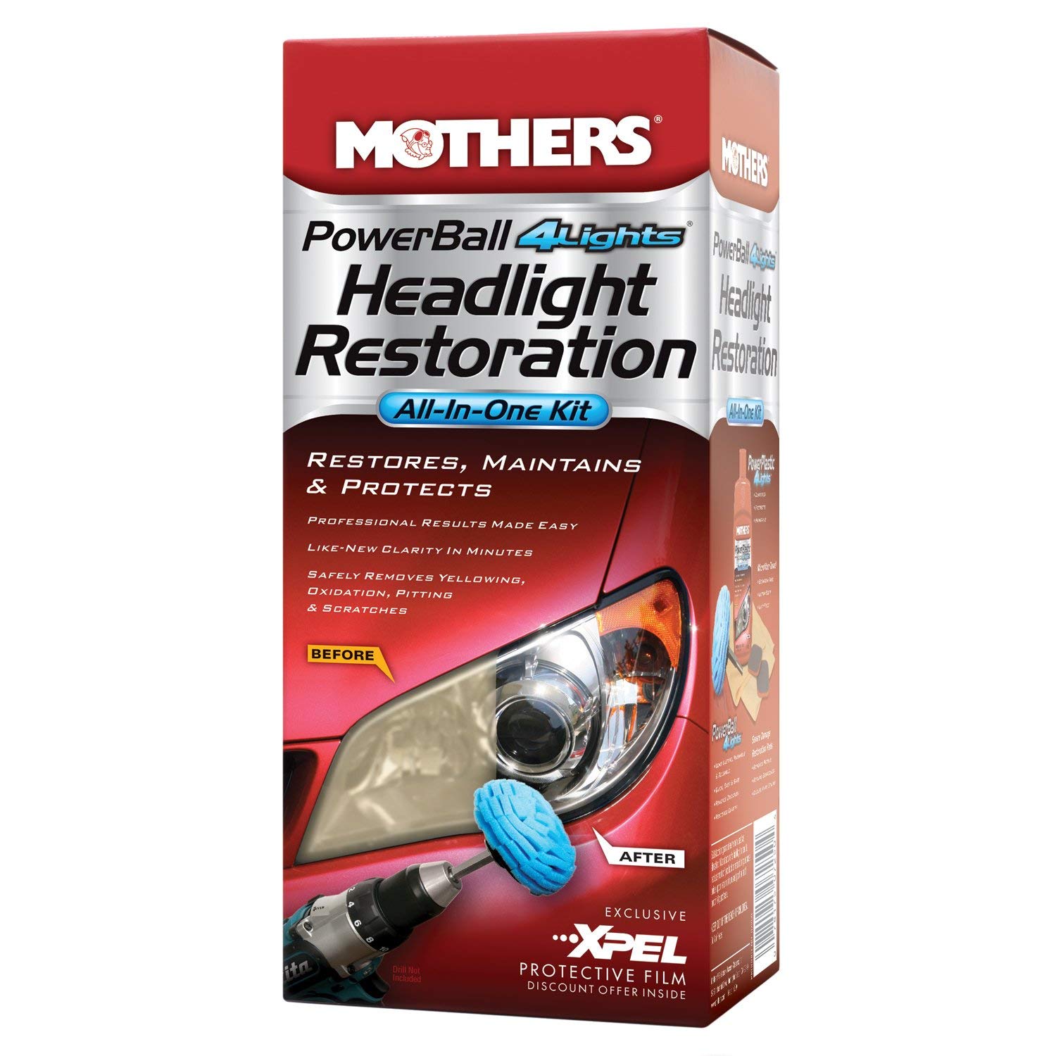 Mothers 07251 Powerball 4 Lights Headlight Restore Kit Autoplicity