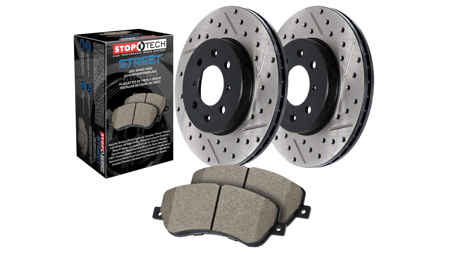 StopTech 938.45534 Street Axle Pack Drilled & Slotted Rear StopTech 938.45534 Street Axle Pack Drilled & Slotted Rear