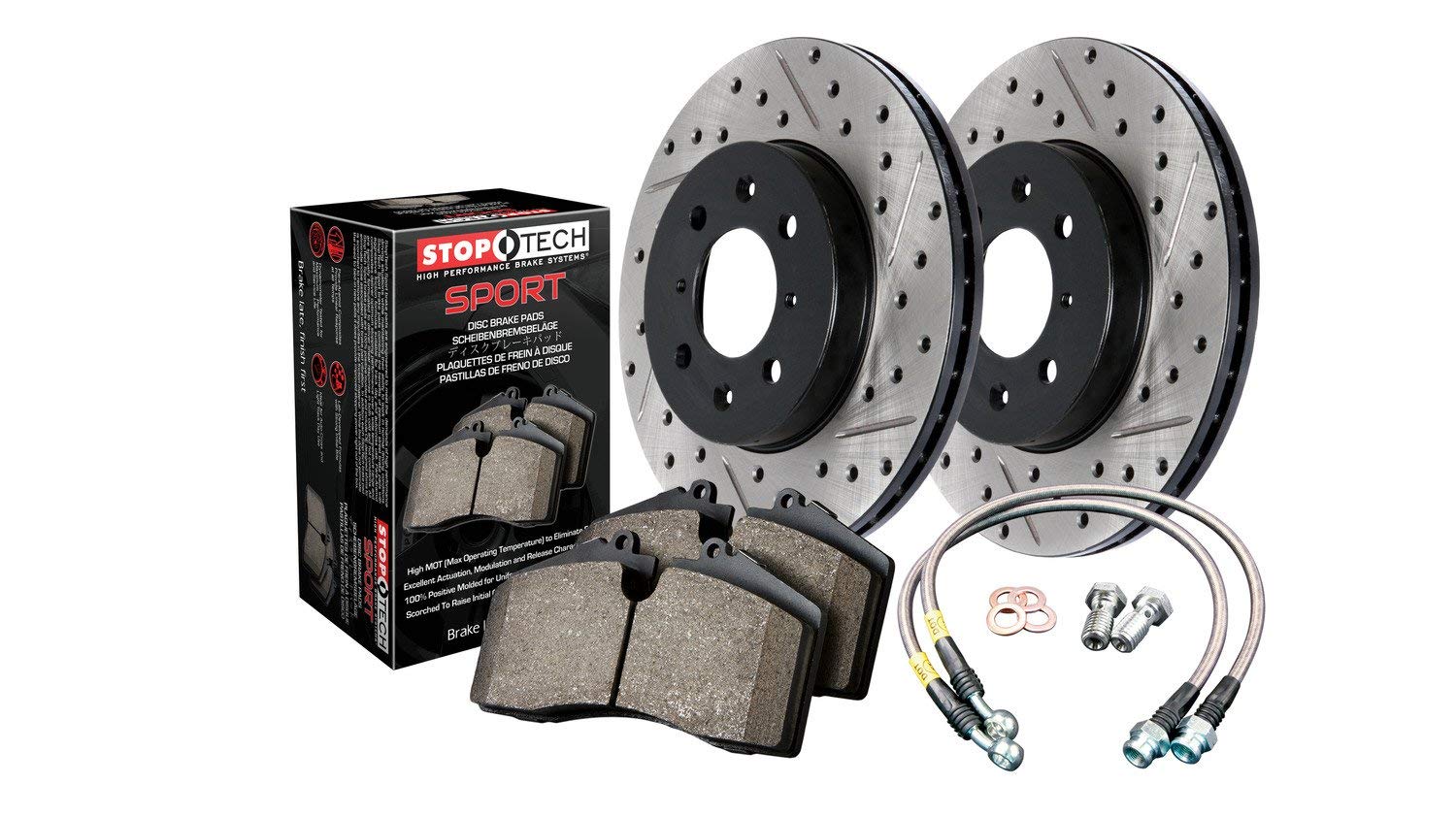 StopTech 978.58002R Stoptech Sport Axle Pack; Slotted And Drilled; Rear