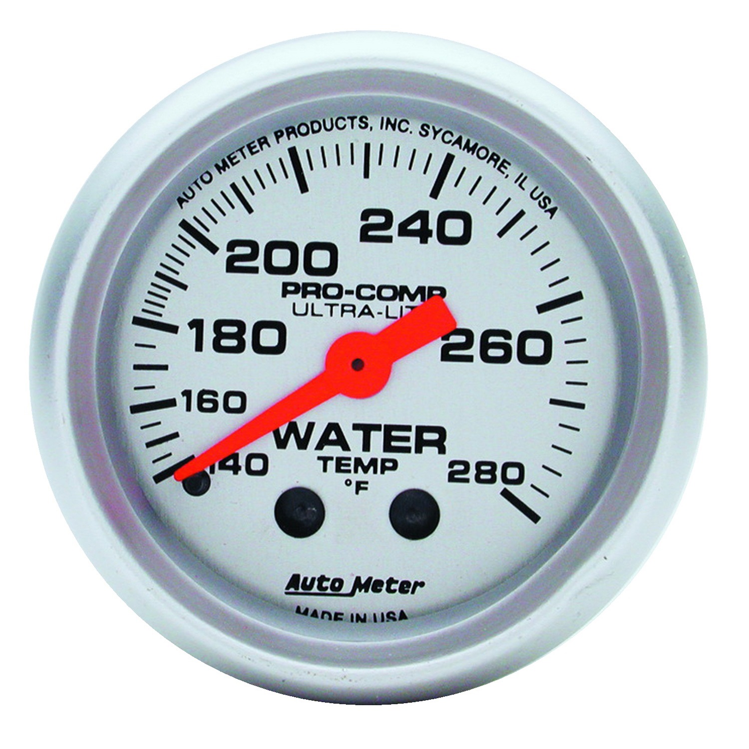 Auto Meter 4331 UltraLite Mechanical Water Temperature Gauge; 2 1/16