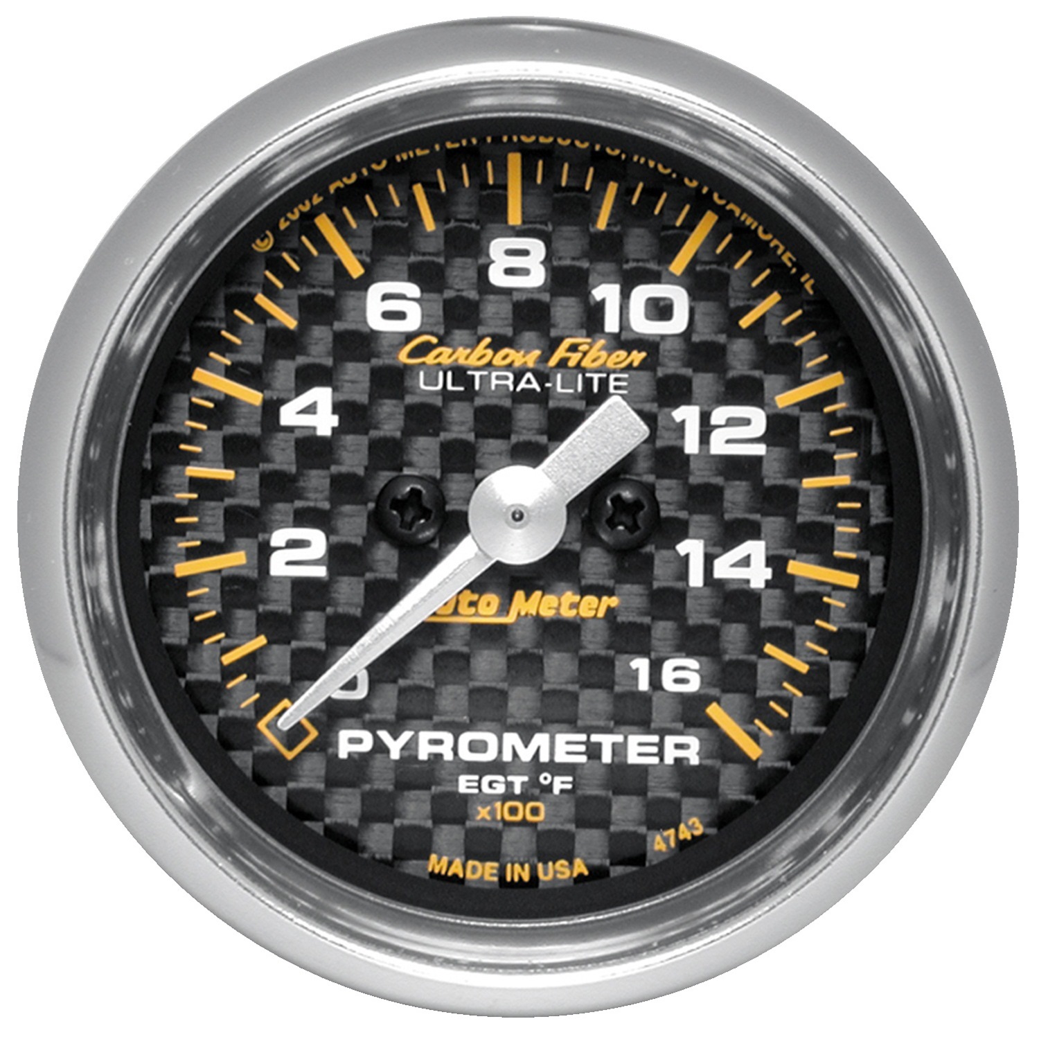 AutoMeter 7544 Pyrometer Gauge, 2 1/16 Inch, 1600 Deg., Phantom