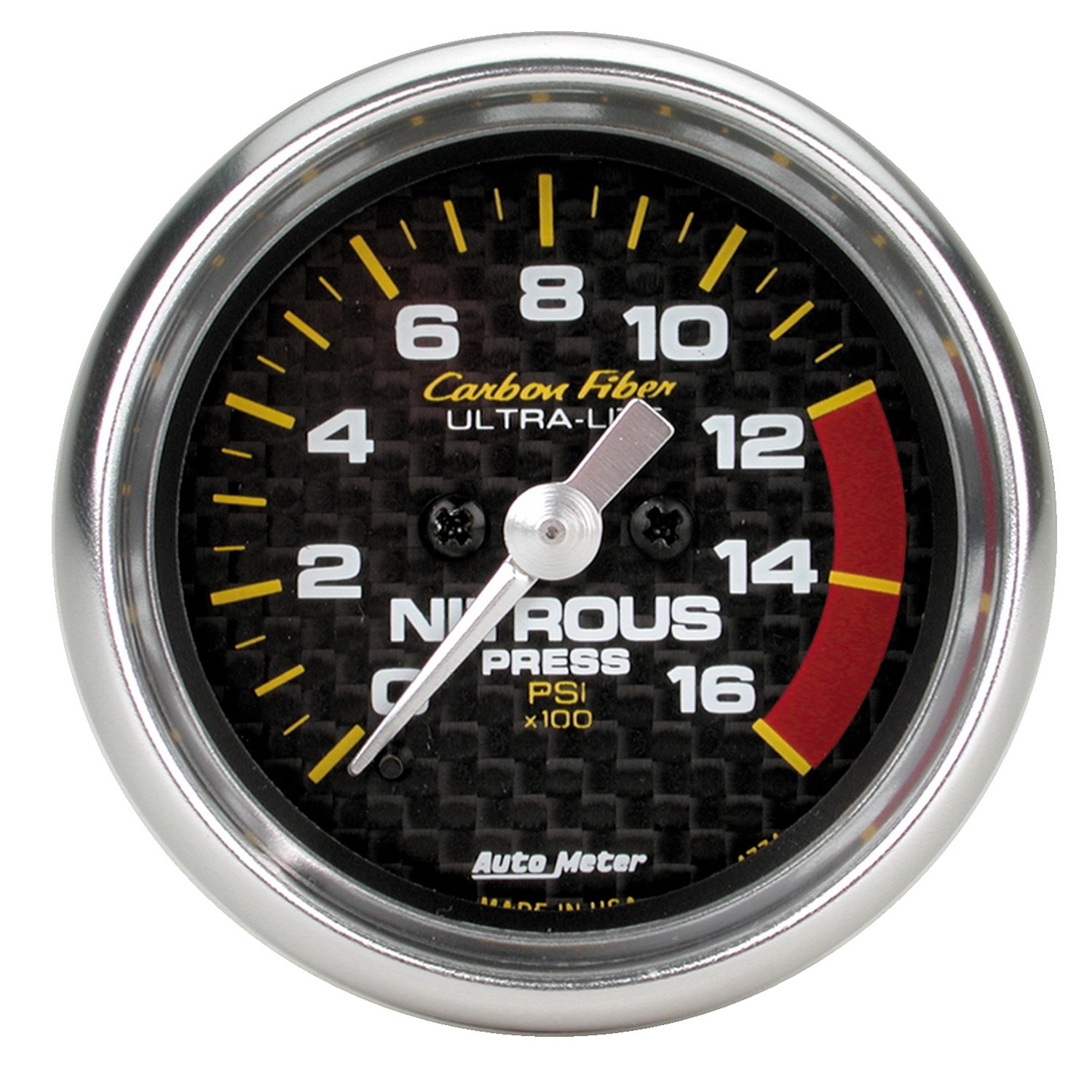 Auto Meter 4774 21/16" Nitrous Pressure, 01600 Psi, Carbon Fiber