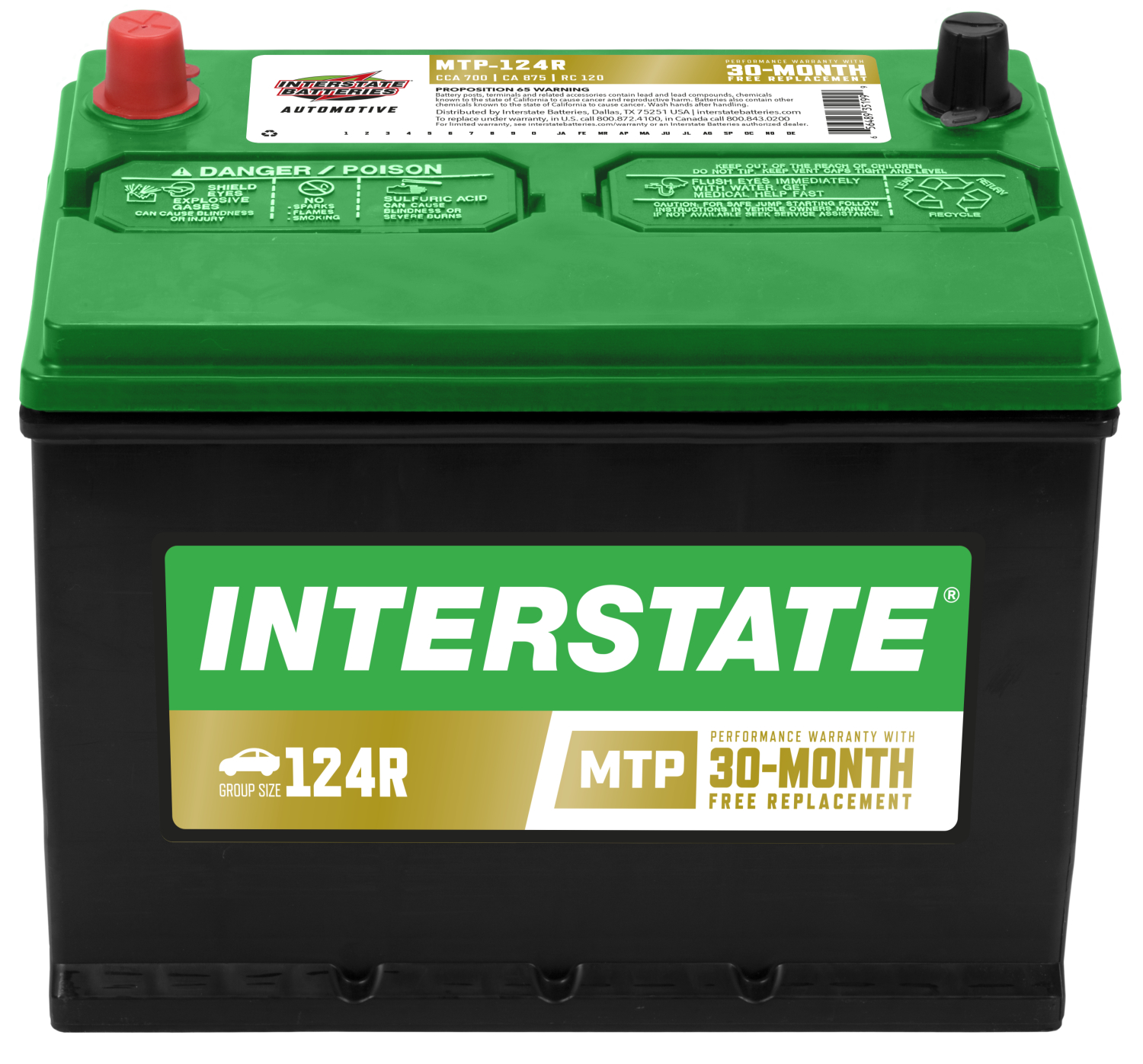 Interstate Batteries MTP124R Vehicle Battery Autoplicity