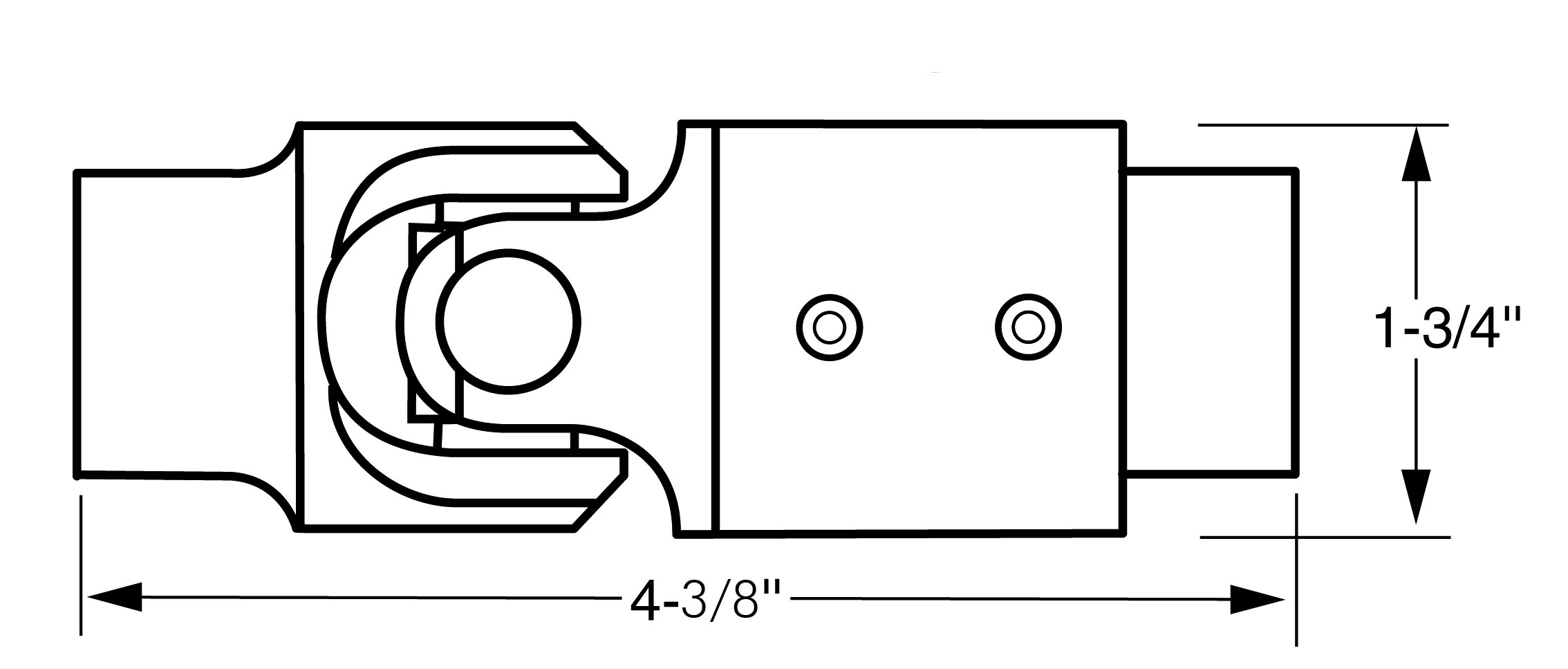 Borgeson 014964 Steel Steering U-Joint – 3/4" Double-D X 3/4" Smooth Bore
