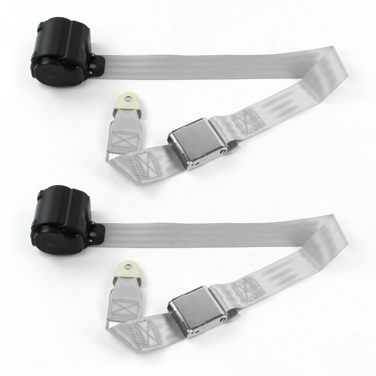 SafTboy STBSB2LAGR Gray Lap Seat Belt With Airplane Buckle - 2-Point, Hot Rod Style (Each)