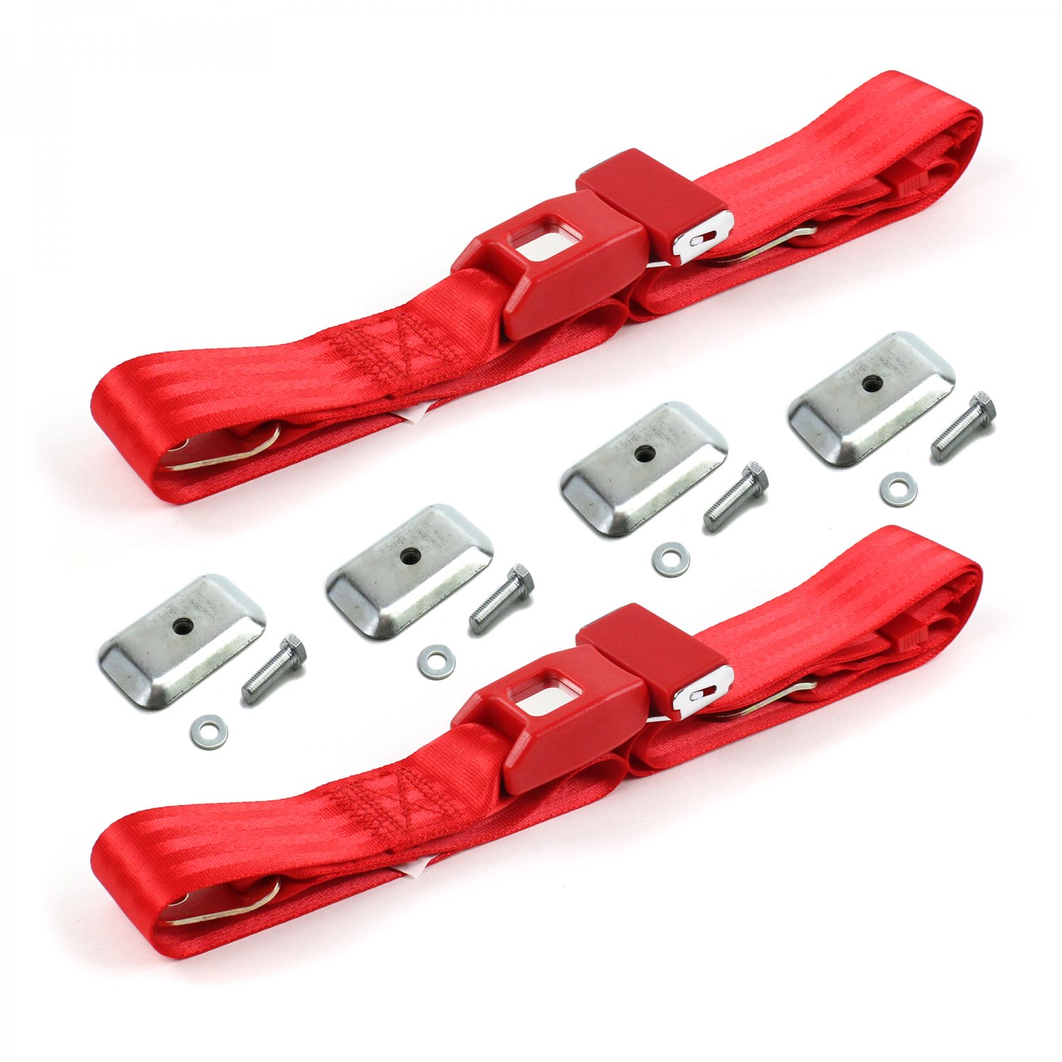 SafeTboy STBD4861 Buick Roadmaster 1954 1956 Standard 2pt Red Lap Bucket Seat Belt Kit w