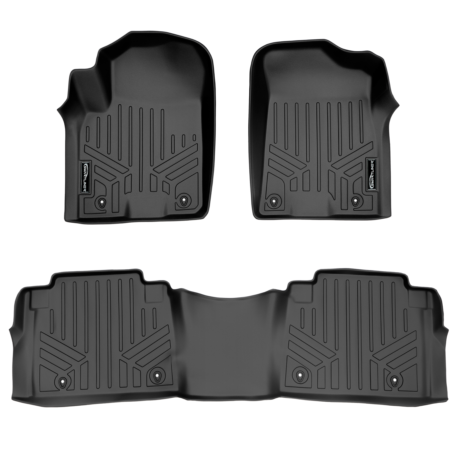 SmartLiner USA SA0242/B0242 Custom Fit Floor Mats 2 Row Liner Set Black