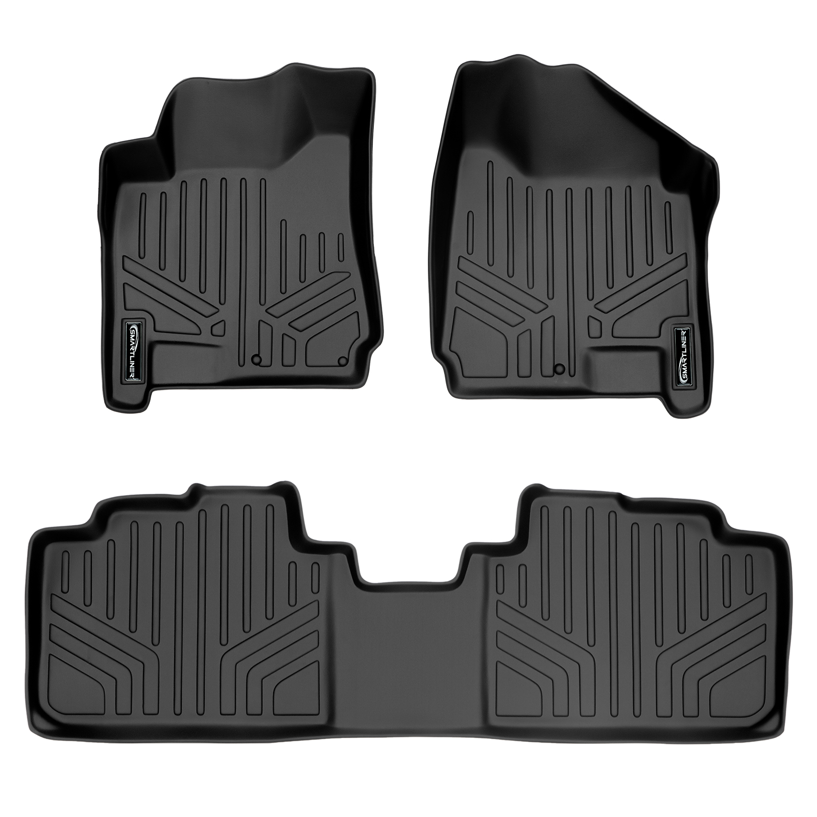 SmartLiner USA SA0087/B0087 Custom Fit Floor Mats 2 Row Liner Set Black