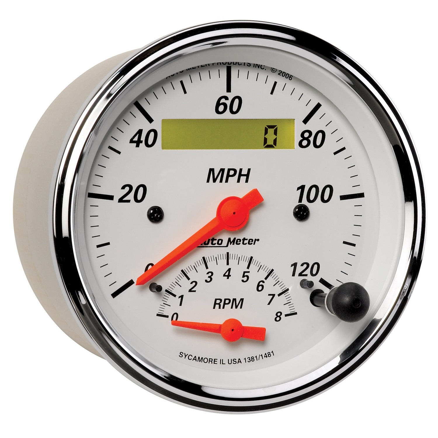 Auto Meter 1381 33/8" Tachometer/speedometer Combo, 8k Rpm/120 Mph