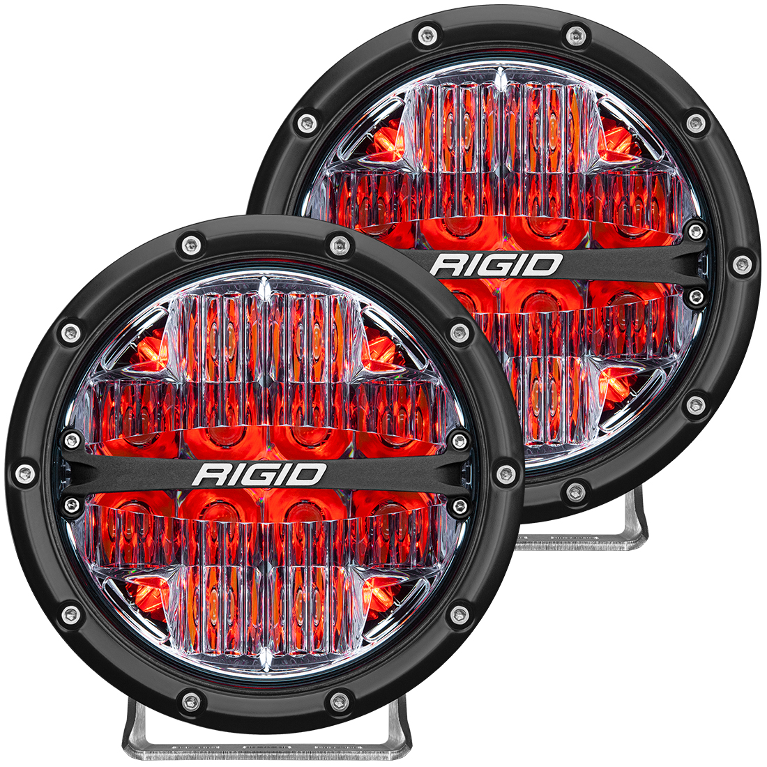 Show details for RIGID Industries 36205 Rigid 360-Series 6 Inch Off-Road Led Light, Drive Beam, Red Backlight, Pair