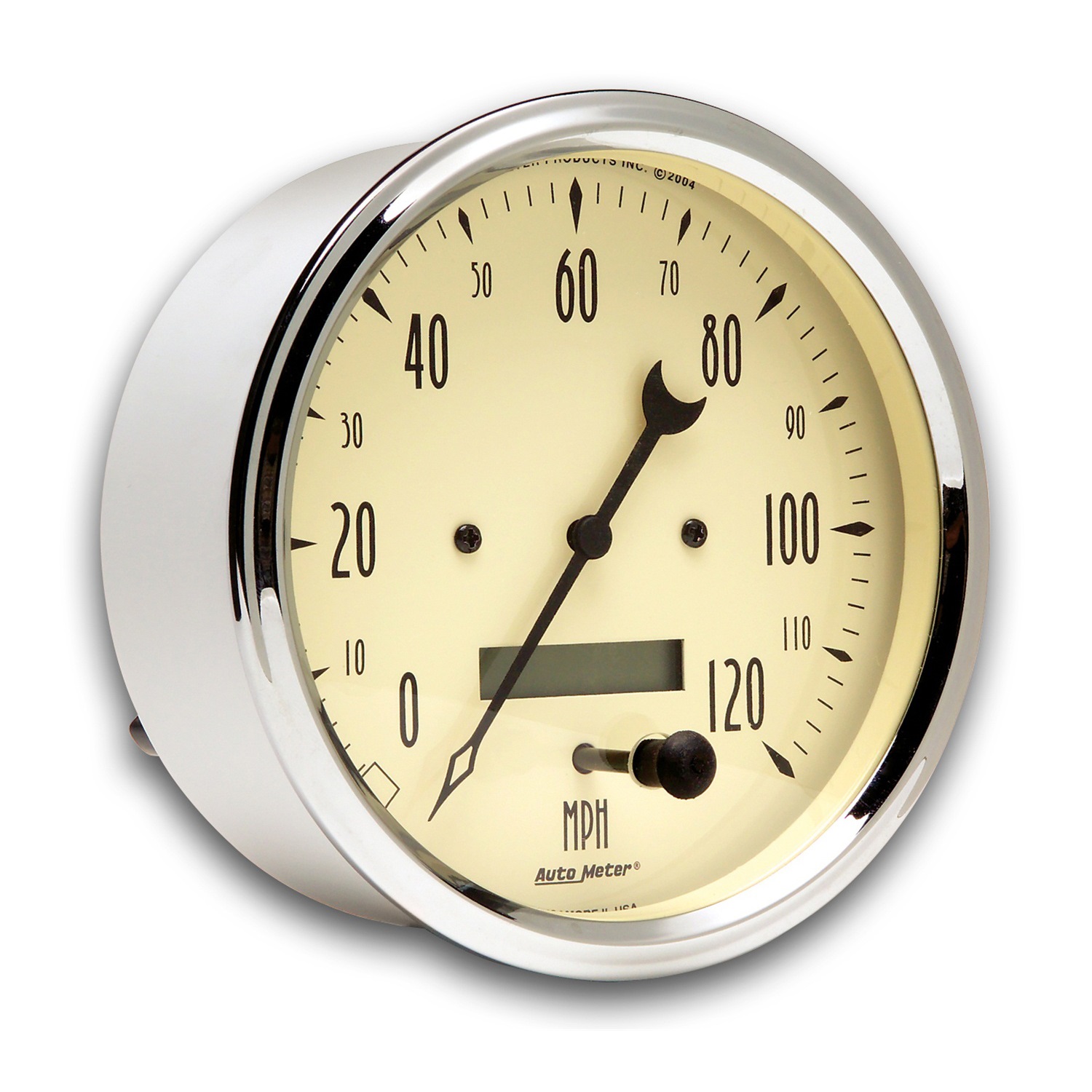 Auto Meter 1889 Electric Programmable Speedometer - 5 Inch Beige Dial, 120 MPH, Vintage Dome Lens - View #6