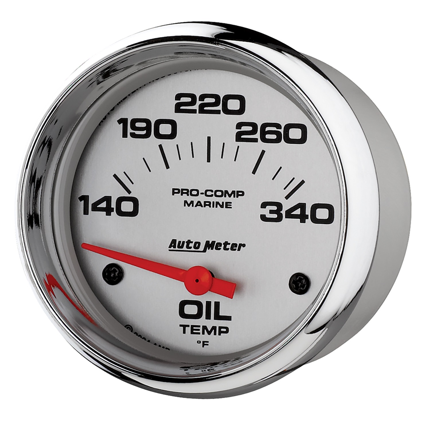 Auto Meter 20076535 25/8" Oil Temperature, 140340 °f, Marine Chrome UltraLite Autoplicity