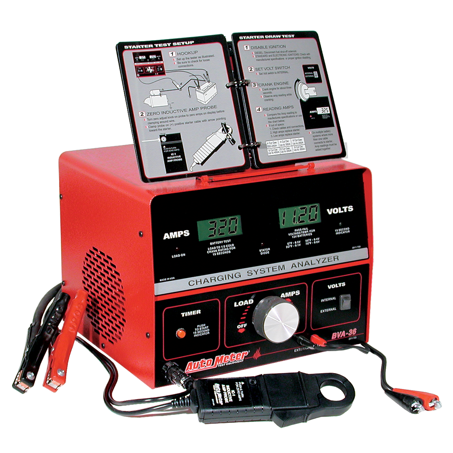 Auto Meter BVA-230 Tester Portatile Batteria E Impianto Elettrico 6V/12V - Con Carico 120A