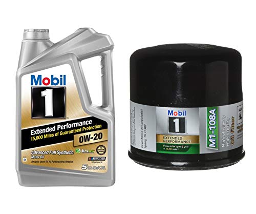Show details for Mobil 120903 Extended Performance Full Synthetic Motor Oil 0w-20, 5-Quart, Single Bundle M1-108a Extended Performance Oil Filter