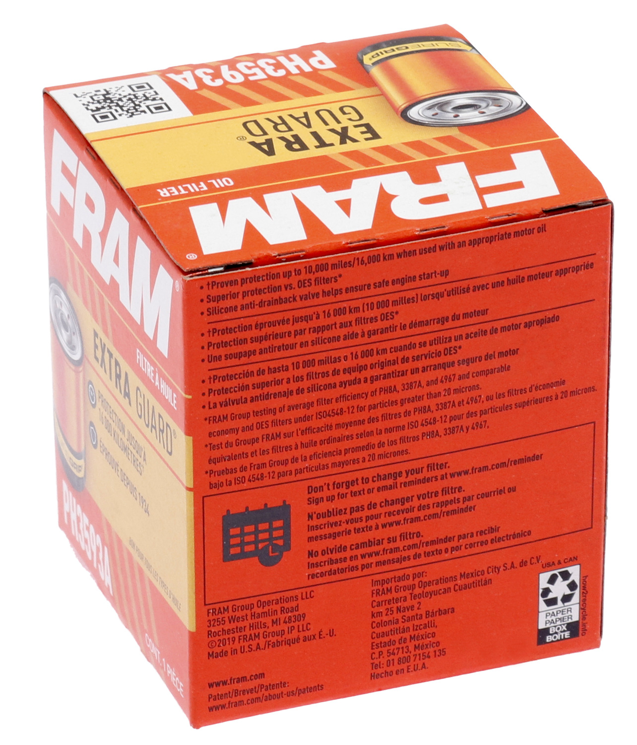 Fram PH3593A Premium Quality Oil Filter Autoplicity