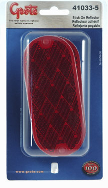 Picture of Grote 410325 5 REFLECTOR, RED, OVAL STI