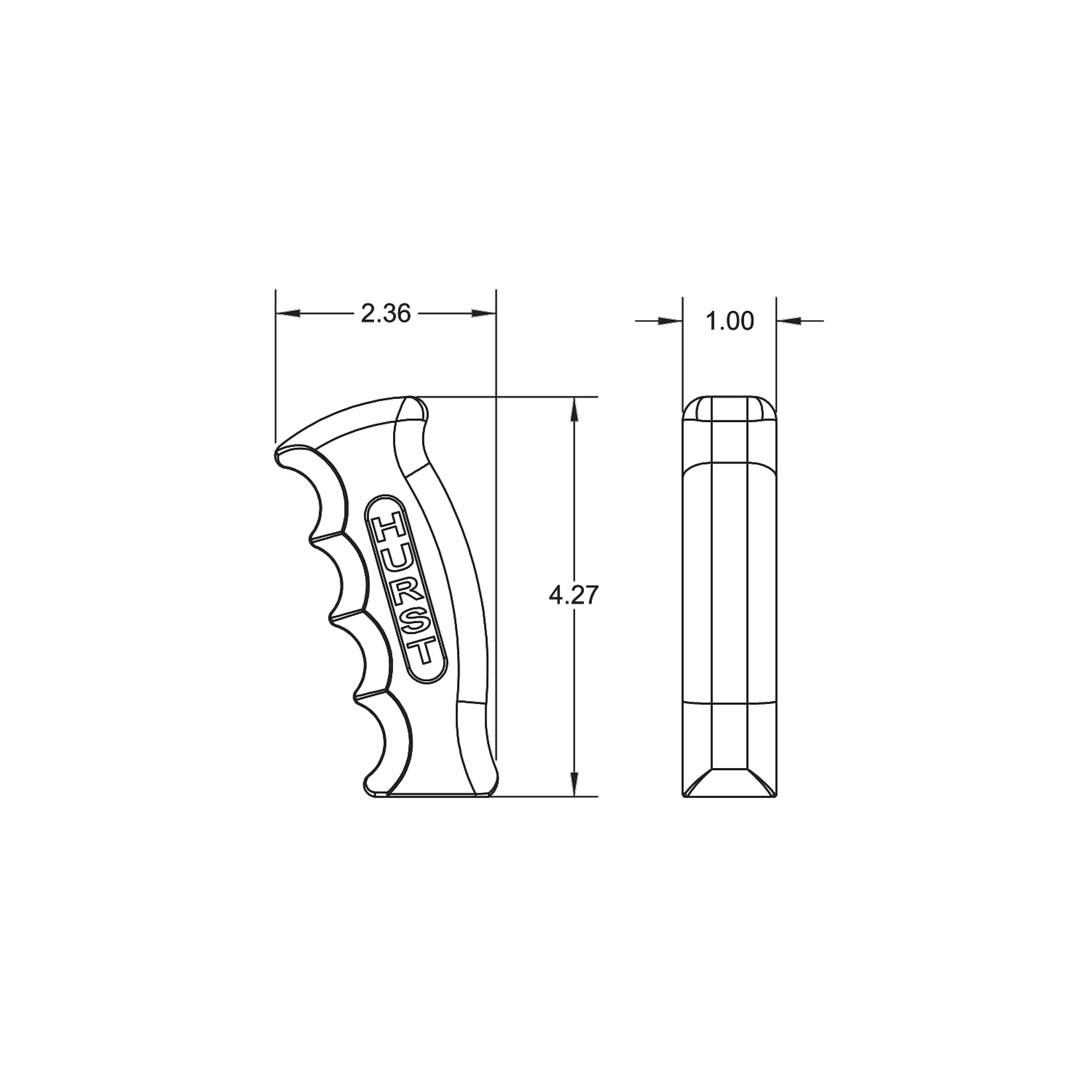 Hurst 1531000 Hurst Billet/Plus Universal Pistol Grip Shift Handle ...