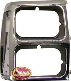 Picture of Crown Automotive Jeep Replacement 55008046 Dual Headlight Bezel, Black & Chrome, Plastic, Right For 84/90 Xj Cherokee