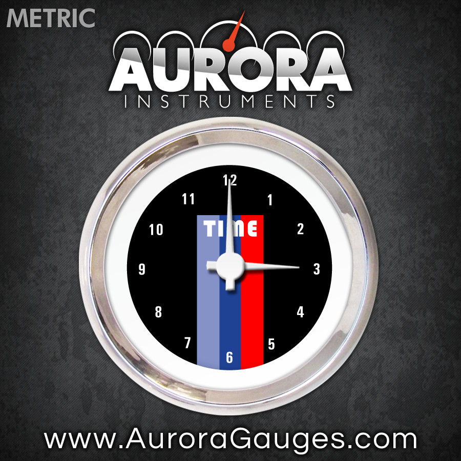Aurora 7558 Instruments Clock Gauge Vintage Autobahn Black , White