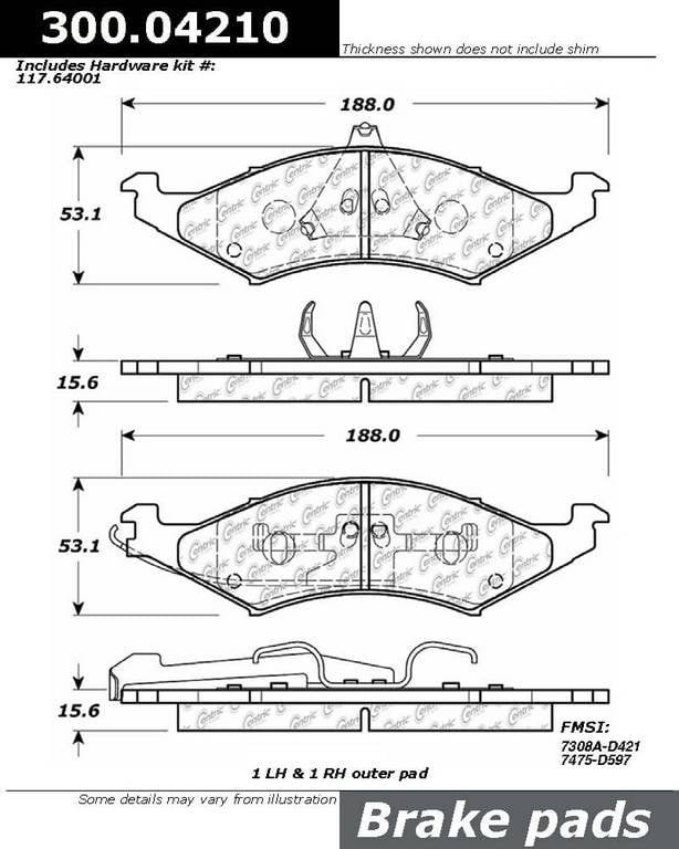 Centric 300.04210 Brake Pad Set Autoplicity