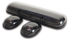 Picture of Pacer Performance 20-240S Designed To Match The Look Of Factory 2002-2006 Gm Heavy Duty Pickup Cab Roof Lights With Modern Smoked Lenses And Amber Bulbs; Unique Light Housing Base Design Adapts And Seals To Flat Or Curved Roof Surfaces; Kit Includes 3 Light Center Cluster, 2 Outbo