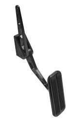 Show details for Lokar XBAG-6149 Competitor Series Billet Aluminum Throttle Pedal Assembly; Midnight
series Black; Brushed Aluminum; W/rubber Insert; Vertical Offset
mounting;
