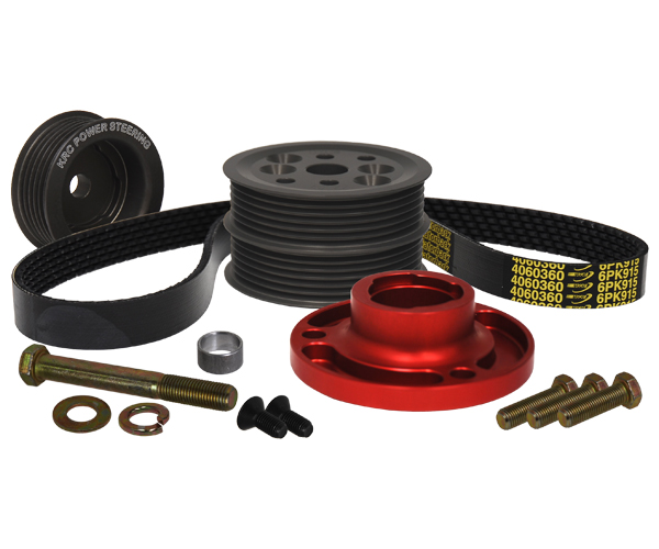 KRC Power Steering 37400000 30 PRO SERIES SERPENTINE PULLEY KIT SBC W