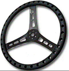 Picture of Joes Racing Products 13534-B 14in FLAT STEERING WHEEL- BLACK