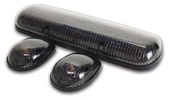 Picture of Pacer Performance 20-240S Designed To Match The Look Of Factory 2002-2006 Gm Heavy Duty Pickup Cab Roof Lights With Modern Smoked Lenses And Amber Bulbs; Unique Light Housing Base Design Adapts And Seals To Flat Or Curved Roof Surfaces; Kit Includes 3 Light Center Cluster, 2 Outbo
