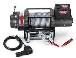 Picture of Warn 47801 12 Volt 15000 Lb Cap 90 Ft Wire Rope Roller Fairlead Wired Remote