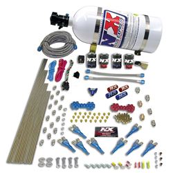 Picture of Nitrous Express 90006-10 8 Cyl Shark Direct Port, 4 Solenoids, With 10lb Bottle (200-600hp Jetting)