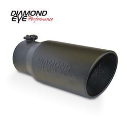Picture of Diamond Eye Manufacturing 5612BRA-DEBK 5" Inlet X 6" Outlet X 12" Long Bolt On Rolled Angle Black Exhaust Tip