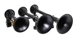 Picture of Kleinn Horns 730 Black Massive Triple Train Horn W/ Detachable Xcr 2.0 Black Spun Steel Trumpets