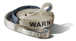 Picture of Warn 88922 2 Inch X 30 Ft Rated To 14400 Lbs 18 Inch Nylon Sliding Sleeve White Nylon Web