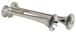 Picture of Kleinn Horns 102 Dual Chrome Truck Air Horns. Long Trumpets For Deeper Truck Horn Sound